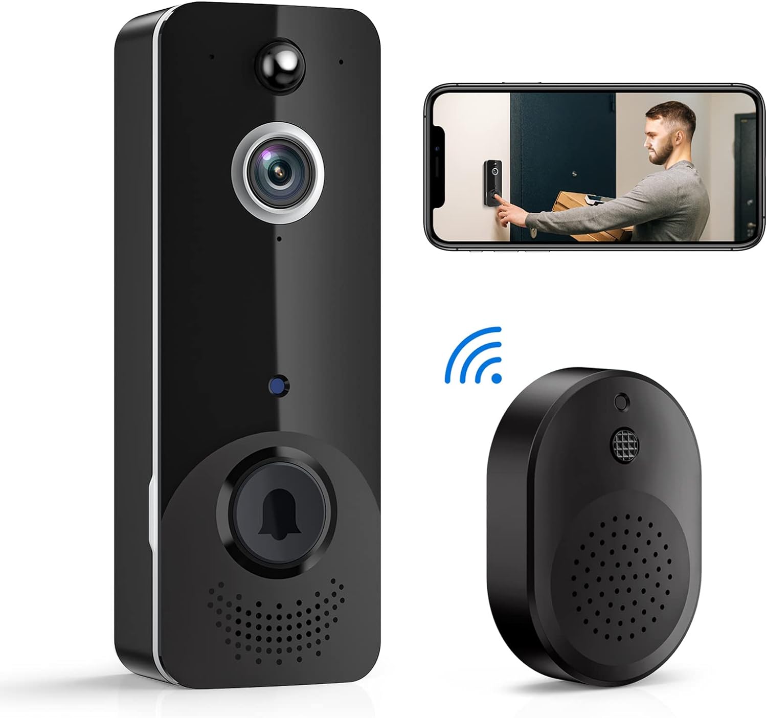 EKEN M8 Smart Video Doorbell Camera Wireless with Chime Ringer Aiwit.App