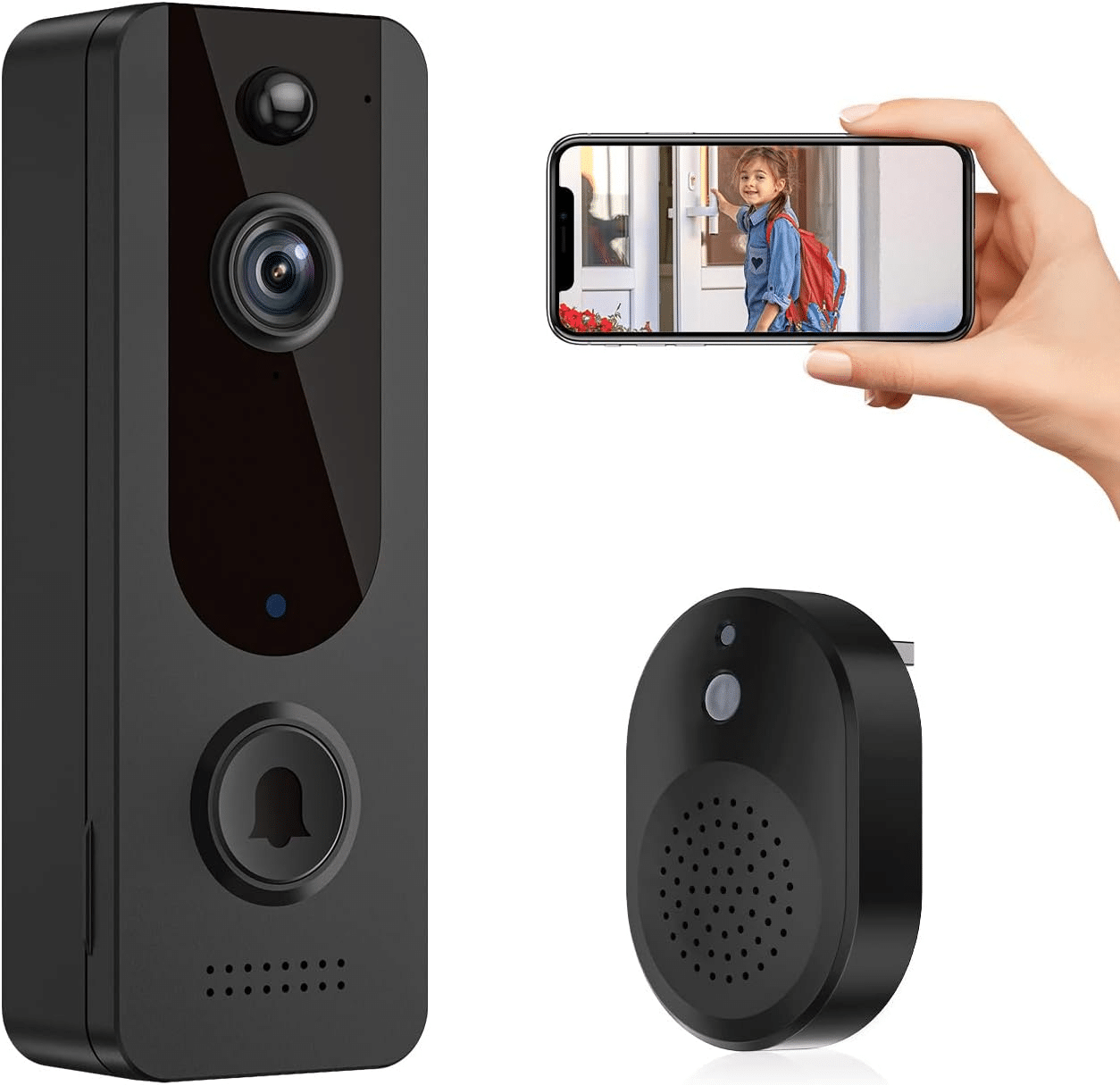 EKEN V8 Smart Video Doorbell Camera Wireless with Ring Chime Aiwit.App